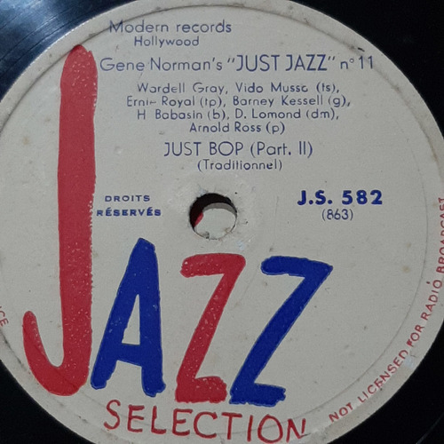 Pasta Gene Norman Just Jazz 11 Jazz Selection 582 C243