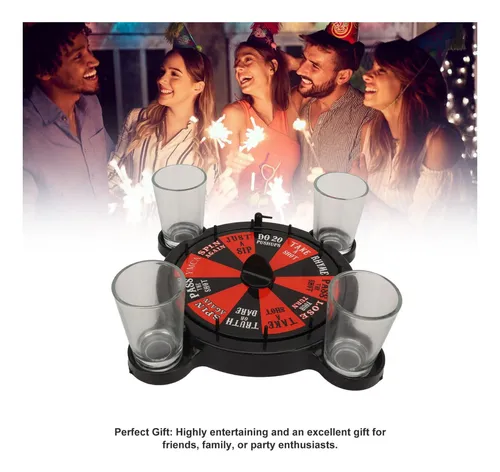 Juego De La Ruleta Retos Shots + 4 Vasos Amigos Bar