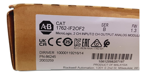 Allen Bradley Módulo Analógico 1762-if2of2 Plc Micrologix