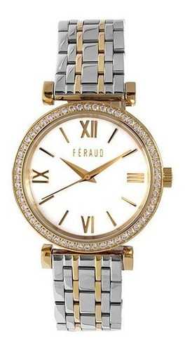 Reloj Feraud Mujer Combinado Piedras Moderno Lf20048lcd