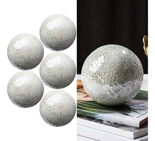 Juego De Cuencos De Centro De Mesa De Bolas De Plata 5pcs