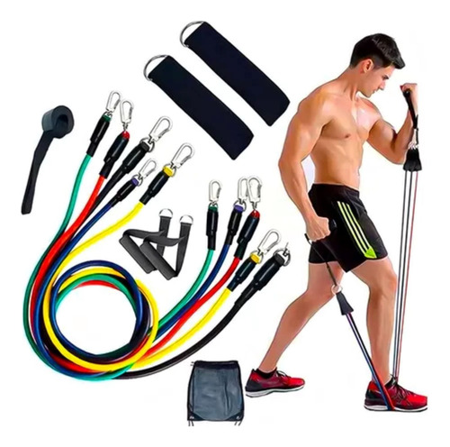 Bandas Elásticas Entrenamiento Resistencia Gimnasio Kit Gym Azul/rojo/amarillo/negro/verde