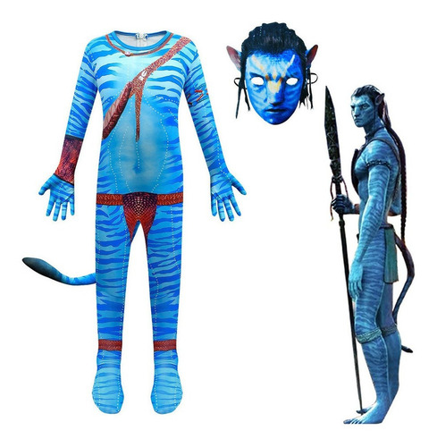Avatar 2 Cosplay Traje Y Mascara Halloween For Niños