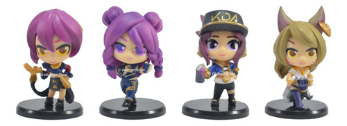 Figuras League Of Legends Kda X4u Ahri Akali Evelynn Kai'sa 