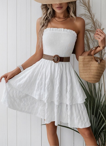 Vestido Casual Delgado Con Vaina De Color Liso Sin Mangas