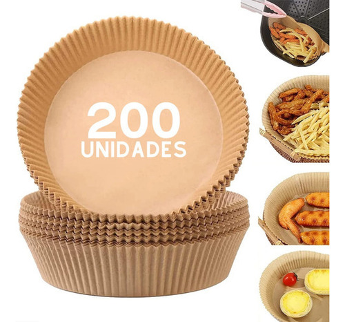 200 Pçs Forma De Papel Manteiga Descartável Air Fryer Gran