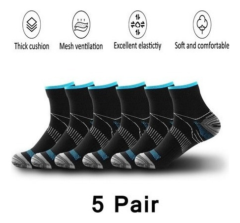 5 Pares De Calcetines De Compresión For Fascitis Plantar