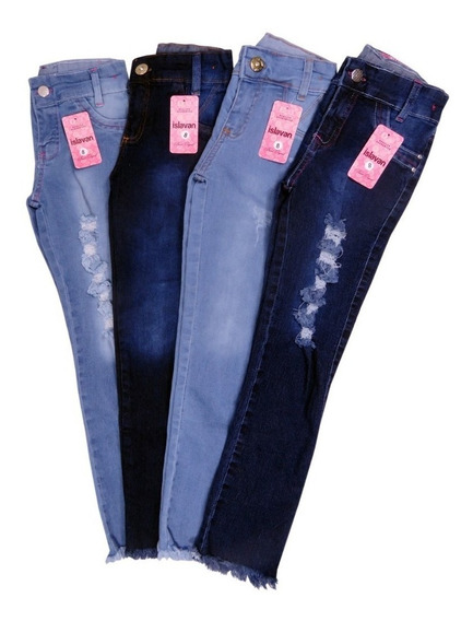 calça jeans feminina cintura alta infantil