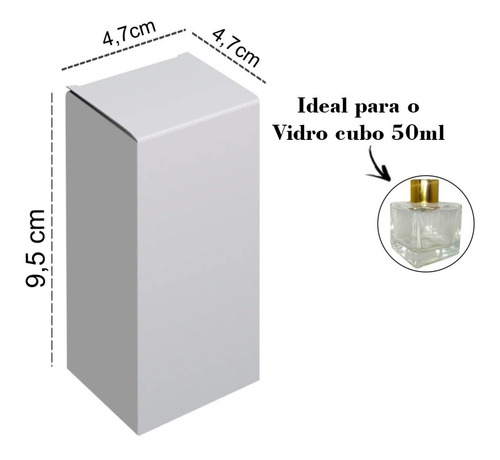 Caixa Embalagem Para Vidro Perfume 9,5x4,7x4,7cm - 20 Und