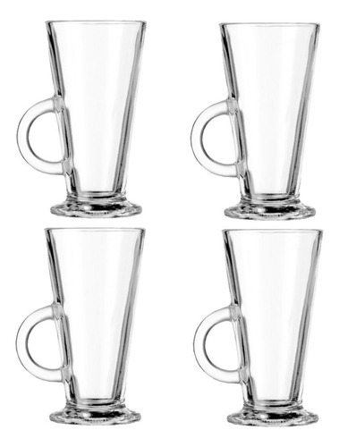 Set 4 Tazas De Café Vidrio Acapulco X L Capuccino Té 280ml