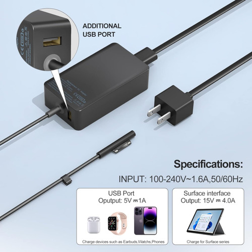 65w Surface Pro Laptop Charger For Microsoft Surface Pro Cci