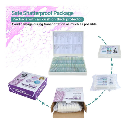 100 Uds Portaobjetos De Microscopio Con Muestras, Portaobjet