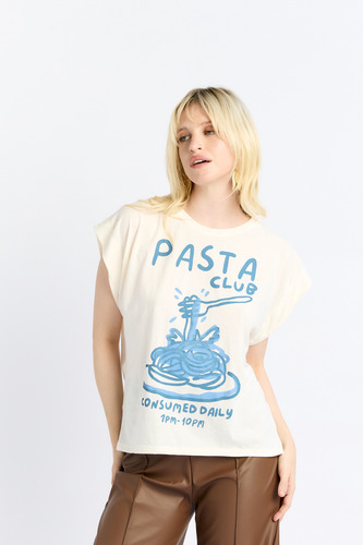 Remera Mujer Manga Corta Estampada Algodon Canchera Comoda