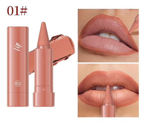 F Lipstick Lip Line 2 Em 1, 6 Cores, Impermeável, Fosco, 200