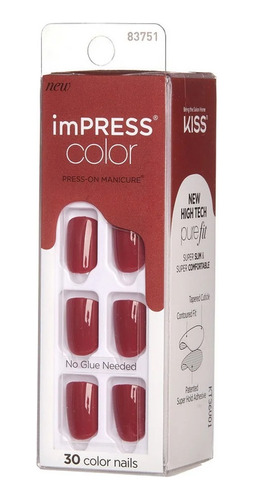 Kiss Impress Color Uñas De Color 012 Express(y) Ourself 30un