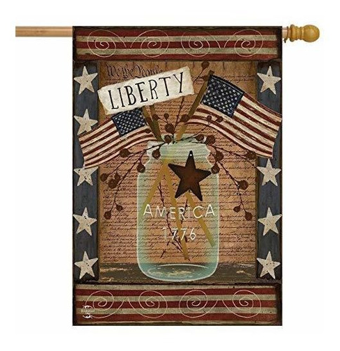 Señales - Briarwood Lane Liberty Patriotic House Flag Primit