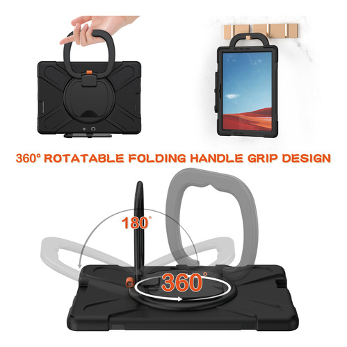 Funda Resistente Con Rotación De 360 Grados Para Microsoft Surface Pro X 2019, Funda Con Soporte De 13 Pulgadas Con Mango Y Agarre