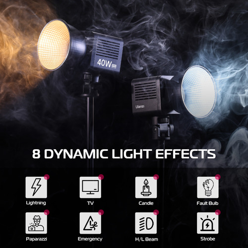 Luz De Vídeo Led Portátil Ulanzi De 40 W Pro Con Adaptador