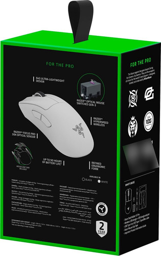 Mouse Sem Fio Gamer Razer Deathadder V3 Pro 63g 30k - Branco
