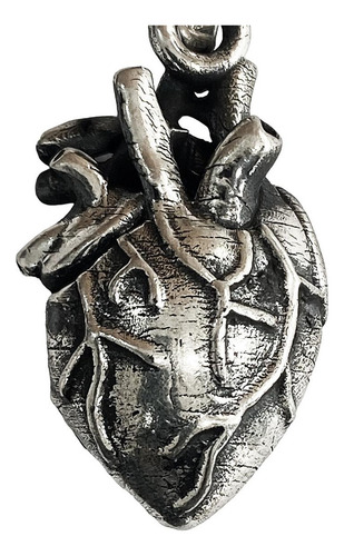 Dije Corazón Pavonado Amor Plata Solida Ley 925 Color Plateado