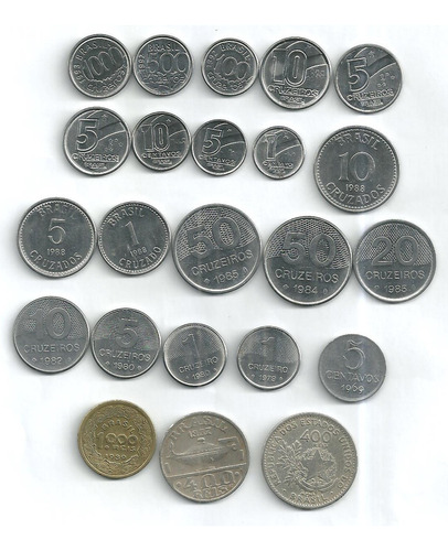 400 Réis 1901 1937 + 50 Cruzeiros 1983 1985 + 19 Moedas
