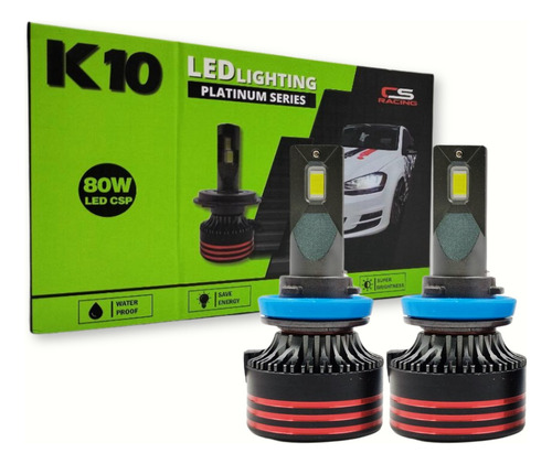 Kit De Focos Led H11 Cs Racing Platinum K10 80w X5k10csh11