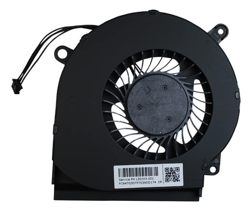 Power4laptops Ventilador Gpu Para Ordenadores Portátiles Compatible Con Hp Omen 15-dc0006la
