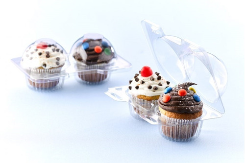 Pack 25 Envases Cupcake Pet 2 Cavidades