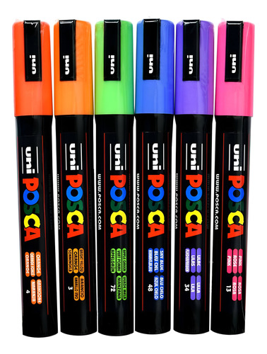 Marcadores Posca Pc-5m Surf Set 6 Colores