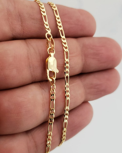 Imagen 2 de 4 de Cadena 3*1 Cartier 2mm 45cms + Dije Oro Laminado 18k