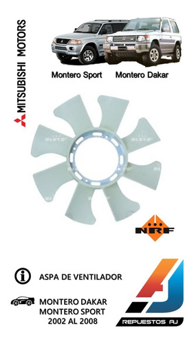 Aspa De Ventilador Montero Dakar Sport