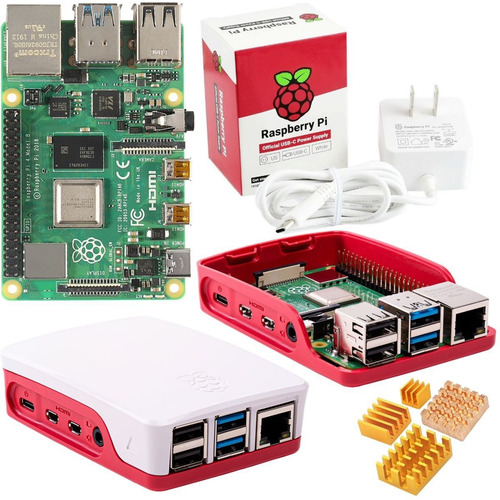 Raspberry Pi 4 B 8gb Carcasa Case Eliminador Oficial Pi4 Kit
