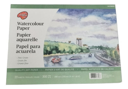 Block De Arte Papel Acuarela Watercolour Grano Fino 300 Gr