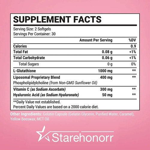 Glutation Liposomal 1000mg 60 Softgels