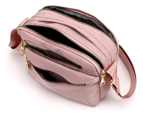 - Bolso Bandolera Con MĂșltiples Cremalleras Para Mujer