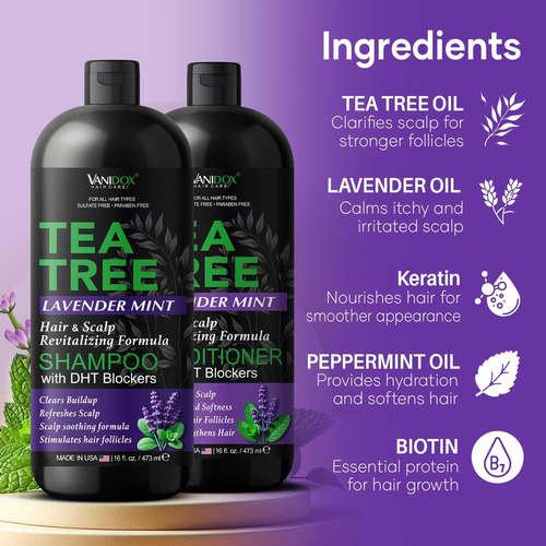 Conjunto De Shampoo E Condicionador Vanidox Tea Tree Lavende