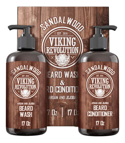 Viking Revolution Juego De Acondicionador Para Barba Y Lava.