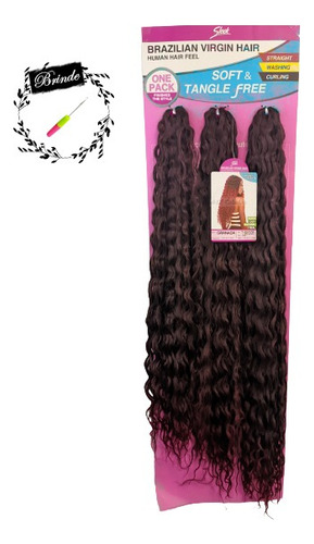 Cabelo Orgânico Cacheado Crochet - Sleek Granada 70cm + Ag Cor Preto Com Marsala 1b/530b