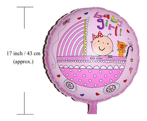 Globo Bomba Metalizado Baby Shower Coche Niño Niña Bebe