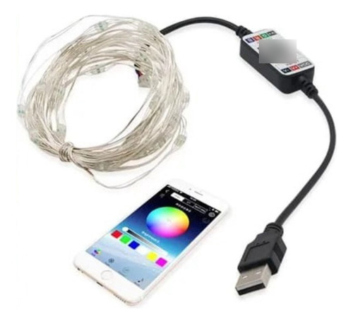  Luces Usb Bluetooth Colorido Para Árbol De Navidad 5m