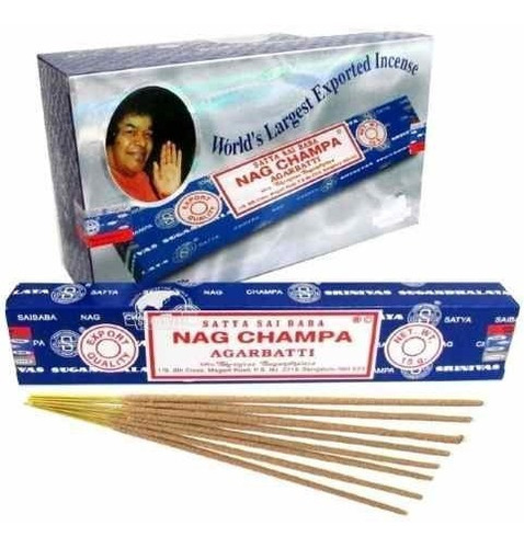 Incienso Nag Champa, fragancia floral Sai Baba Cx 12 Atacadão