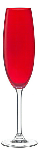 Tacas Champagne Bohemia Crystalite Brindar No Ano Cor Vermelho