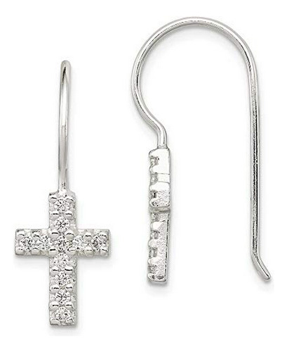 Aretes Anzuelo - Solid 925 Sterling Silver Cz Cubic Zirconia