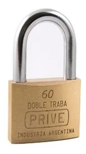 Candado De Bronce Doble Traba De 60 Mm Prive.