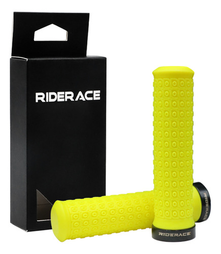 Manoplas Puños Bicicleta Mtb Antideslizante Riderace Rd0729 Amarillo
