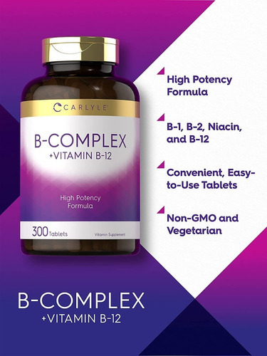 Complejo B + Vitamina B1 B2 B6 B12 300 Tabletas Eg Bb57 Sabor Nd