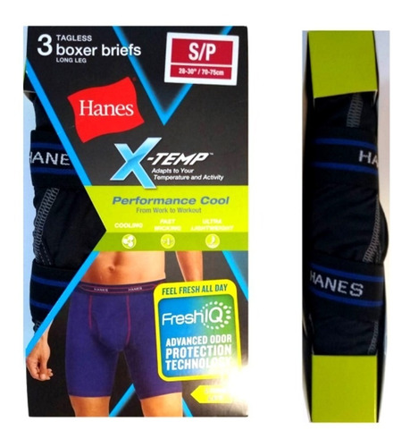 Boxer Brief Hanes 3-pack Interior Long Leg Performance