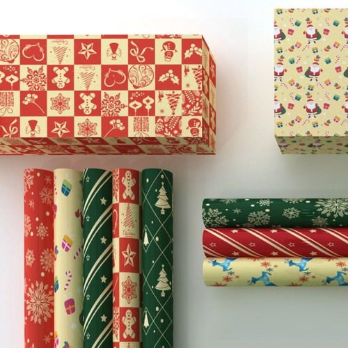 Rollo De Papel Para Envolver Regalos De Navidad 5 Pzas.