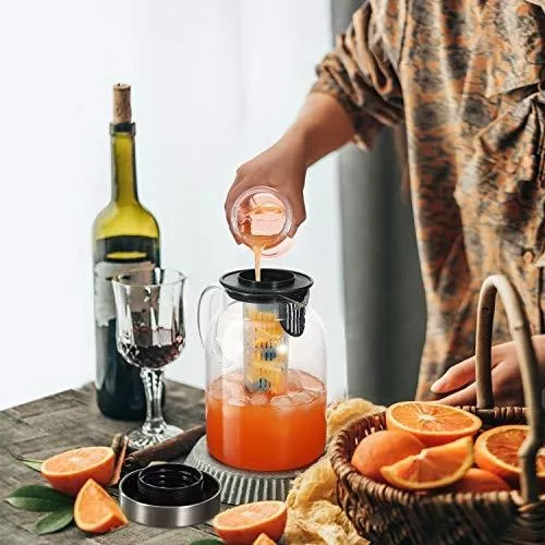 Home Essentials & Beyond - Jarra infusora de agua, jarra de agua con  infusor de frutas, jarra acrílica inastillable, diseño elegante y duradero,  ideal