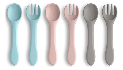 Vicloon Juego De Cuchara Y Tenedor De Silicona Para Bebé, Ju